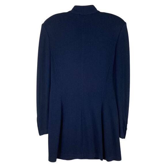 ST.JOHN Collection by Marie Grey Jacket Coat 10 Gold Crest Buttons Santana Knit - Picture 2 of 16